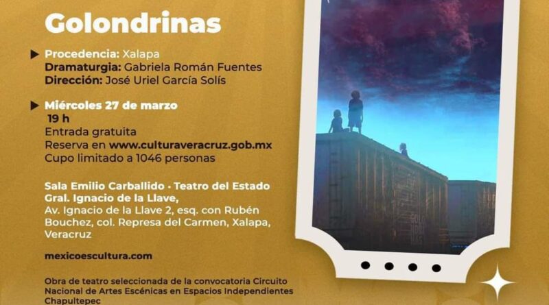 ¡Este miércoles 27 de marzo te invitamos a la 🎭 obra teatral «Golondrinas»! 🕊