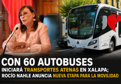 Con 60 autobuses iniciará Transportes Atenas en Xalapa; Rocío Nahle anuncia nueva etapa para la movilidad