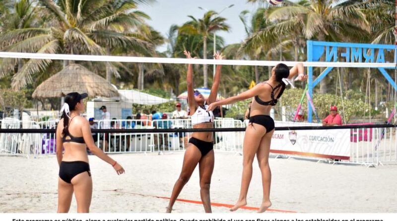 Comenzó el segundo día de competencia de la disciplina de Voleibol de Playa en CD del Carmen, Campeche