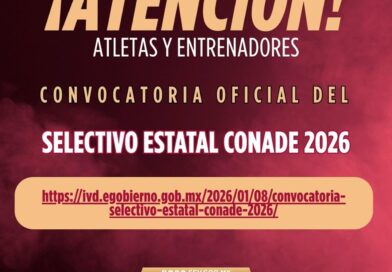 Abre IVD convocatoria para el Selectivo EstatalCONADE 2026