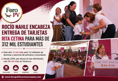 Rocío Nahle encabeza entrega de tarjetas Rita Cetina para más de 312 mil estudiantes