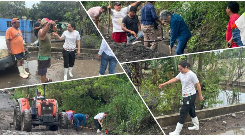 ℹ️🍊Tras las lluvias, Bibiana Báez recorre comunidades afectadas para atender emergencias en Puente Nacional⛈️
