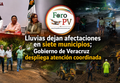 Lluvias dejan afectaciones en siete municipios; Gobierno de Veracruz despliega atención coordinada